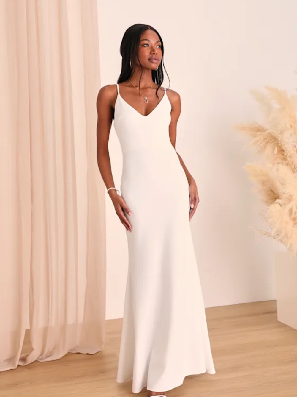 Lulu's Infinite Glory White Maxi Dress